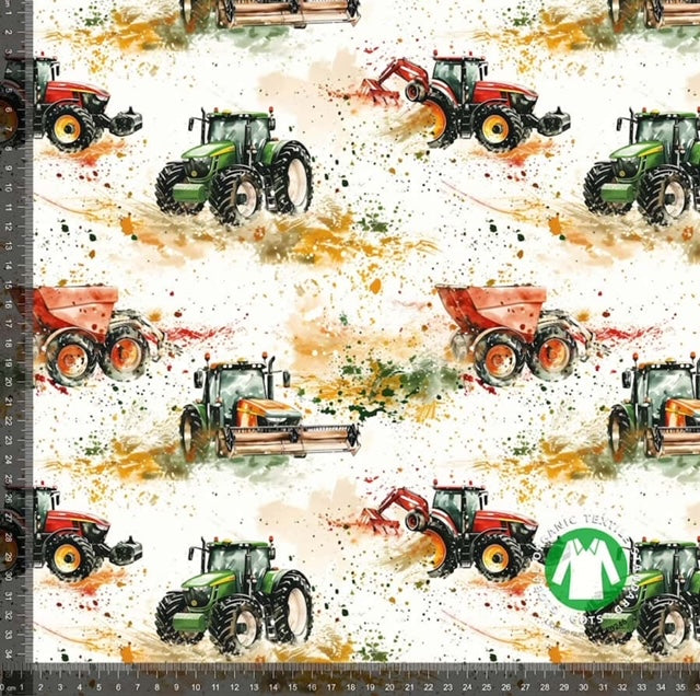 Jersey print med traktor splæsj