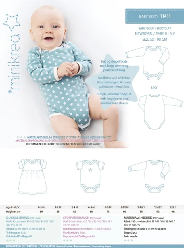 Minikrea 11411- Baby body str 50- 98