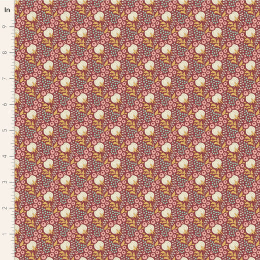 Tilda Sanctuary- Cotton field Maroon