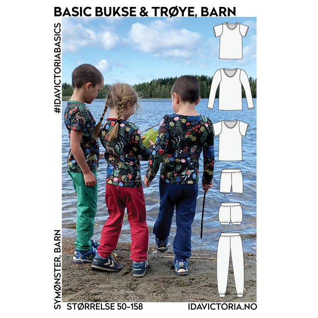Basic bukse & trøye, barn Str 50- 158